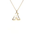 TT-CI-490 MOP Gold Pendant with Chain Gold