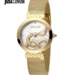 Just Cavalli Silver Dial Stainless Steel Analog Watch Bracelet Set For Women – JC1L091M0065