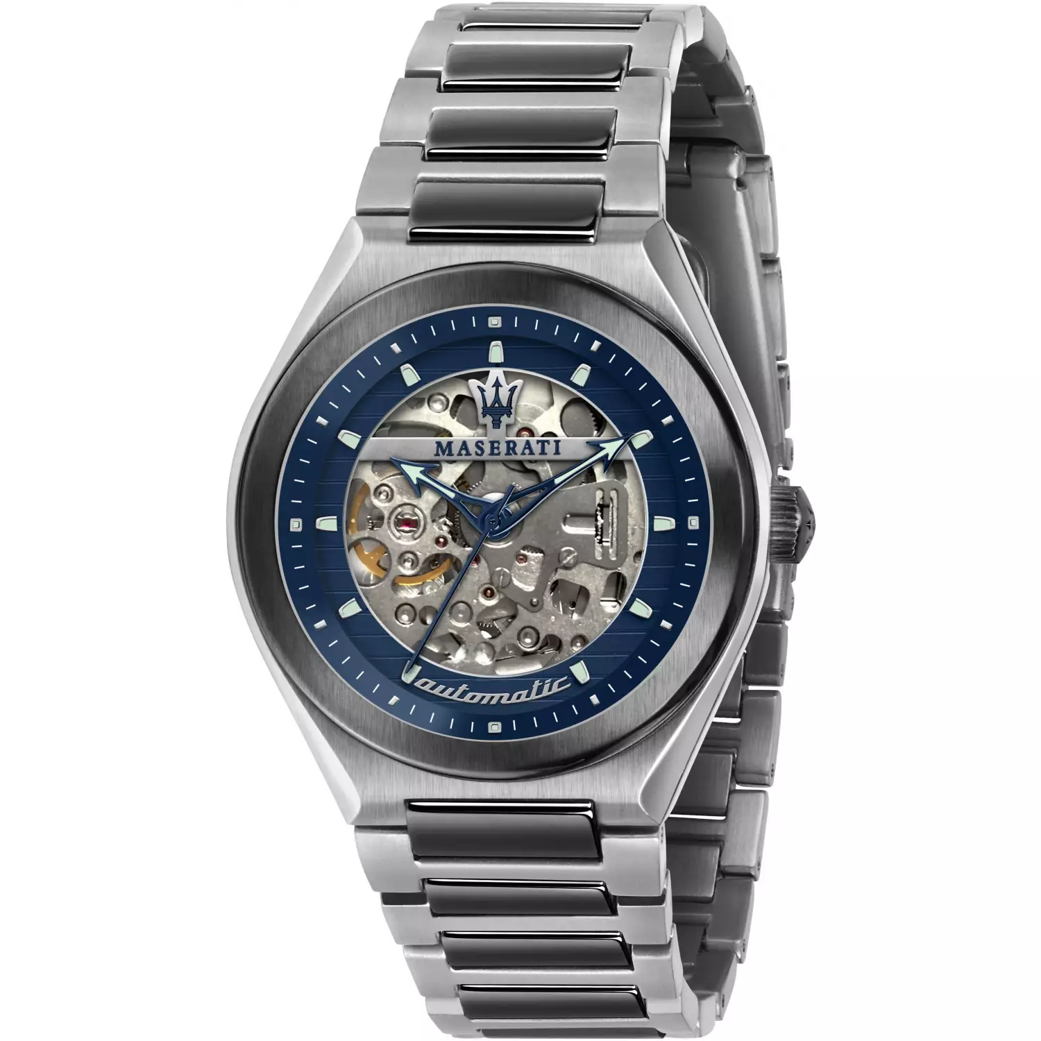 Maserati R8823139001 Trident Triconic Skeleton Automatic Men's Watch in Stainless Steel