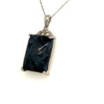 924-PPTST-A Silver Pendant with chain and color stone