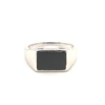 2312-RBKSP-D Black Stone Silver Ring 925sil