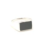 2312-RBKSP-D Black Stone Silver Ring 925sil