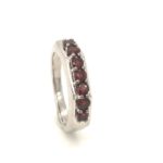 2317-RGART-D Garnet Stone Silver Ring 925sil