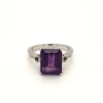 800-RAFAM-A Amethyst Silver Ring 925sil