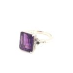 800-RAFAM-A Amethyst Silver Ring 925sil