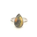 856-RBBJS-D- Bumble Bee Stone Silver Ring 925sil