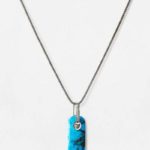 PJ2316-PTURQ-B Turquoise Stone Silver Pendant with chain 925sil