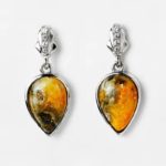 PJ854-EBBJS Bumble Bee Jaisper Natural Stone Silver Earring