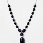 PJ933-NECKPTST-A Pietersite & natural zircon Silver Necklace 925 sil