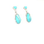 SJIH101-E- Turquoise & Zircon Stone Silver Earring 925sil