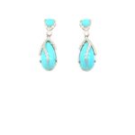 SJIH101-E- Turquoise & Zircon Stone Silver Earring 925sil