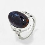 SJIH922-RPTST Pietersite Black Spinel White Natural Zircon Silver Ring 925 sil