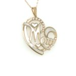 18K Yellow Gold Mom Heart Necklace