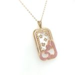 18K Yellow Gold Pink Mop Pendant