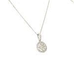 PO0815242-18K White Gold Diamond Pendant with chain