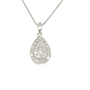 PO0816897-Pear shape 18K Diamond Pendant with chain