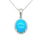 PWD001385001 Turquoise Diamond Pendant with chain