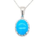 PWD001385001 Turquoise Diamond Pendant with chain