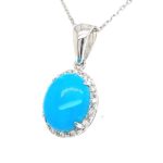 PWD001385001 Turquoise Diamond Pendant with chain