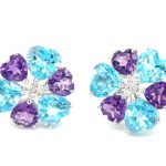 EAD000583001 Multi-Color Stone Earring with Diamond