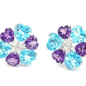 EAD000583001 Multi-Color Stone Earring with Diamond