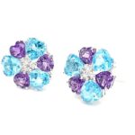 EAD000583001 Multi-Color Stone Earring with Diamond