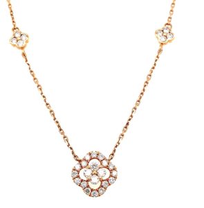 NL10395 18K Rose Gold Diamond Necklace