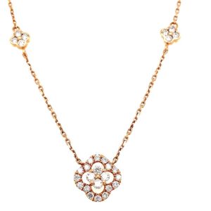 NL10395 18K Rose Gold Diamond Necklace