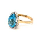 RBD000268001 18k Yellow Gold Diamond Blue Topaz Ring