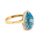 RBD000268001 18k Yellow Gold Diamond Blue Topaz Ring