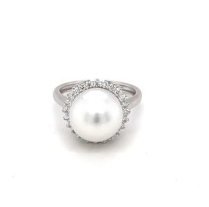RPD000991001 18K White Gold Pearl Diamond Ring
