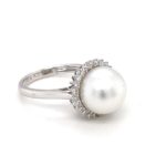 RPD000991001 18K White Gold Pearl Diamond Ring