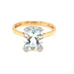 RUD000824001 18K Aqua Marine Diamond Ring