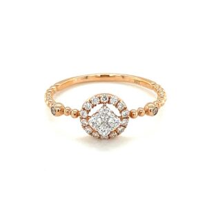 R19899 18K Rose Gold Diamond Ring