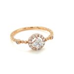 R19899 18K Rose Gold Diamond Ring