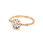 R19899 18K Rose Gold Diamond Ring