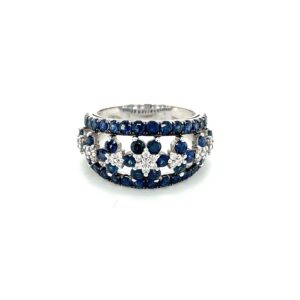 RSD099492001 18K White Gold Sapphire Diamond Ring