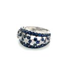 RSD099492001 18K White Gold Sapphire Diamond Ring
