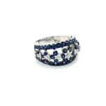 RSD099492001 18K White Gold Sapphire Diamond Ring