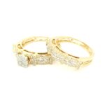 419632 18K Yellow Gold Diamond Twin Ring