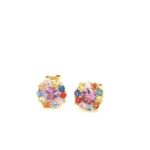 ESD002911001-A 18K Multi Color Stone Earring