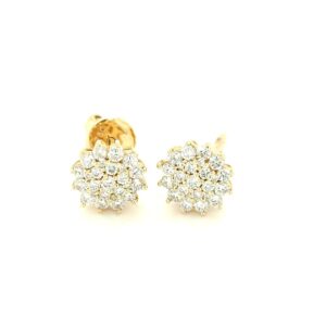 Flw-Ear002 18K Yellow Gold Rositas Diamond Earring