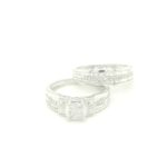 474412 18K White Gold Diamond Twin Ring