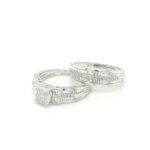 474412 18K White Gold Diamond Twin Ring