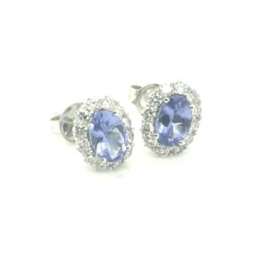 ER0466785 18K White Gold Tanzanite Diamond Earring