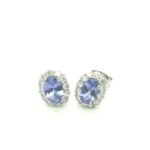 ER0466785 18K White Gold Tanzanite Diamond Earring