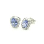 ER0466785 18K White Gold Tanzanite Diamond Earring