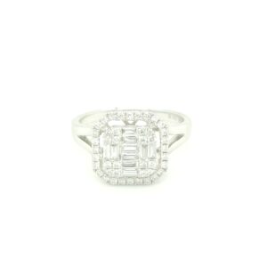 R17001-1 18K White Gold Diamond Ring