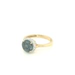 RSD001727001 18K Yellow Gold Blue Sapphire Diamond Ring