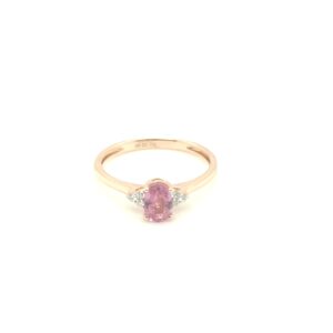 RSD003784001 18K Rose Gold Pink Sapphire Diamond Ring